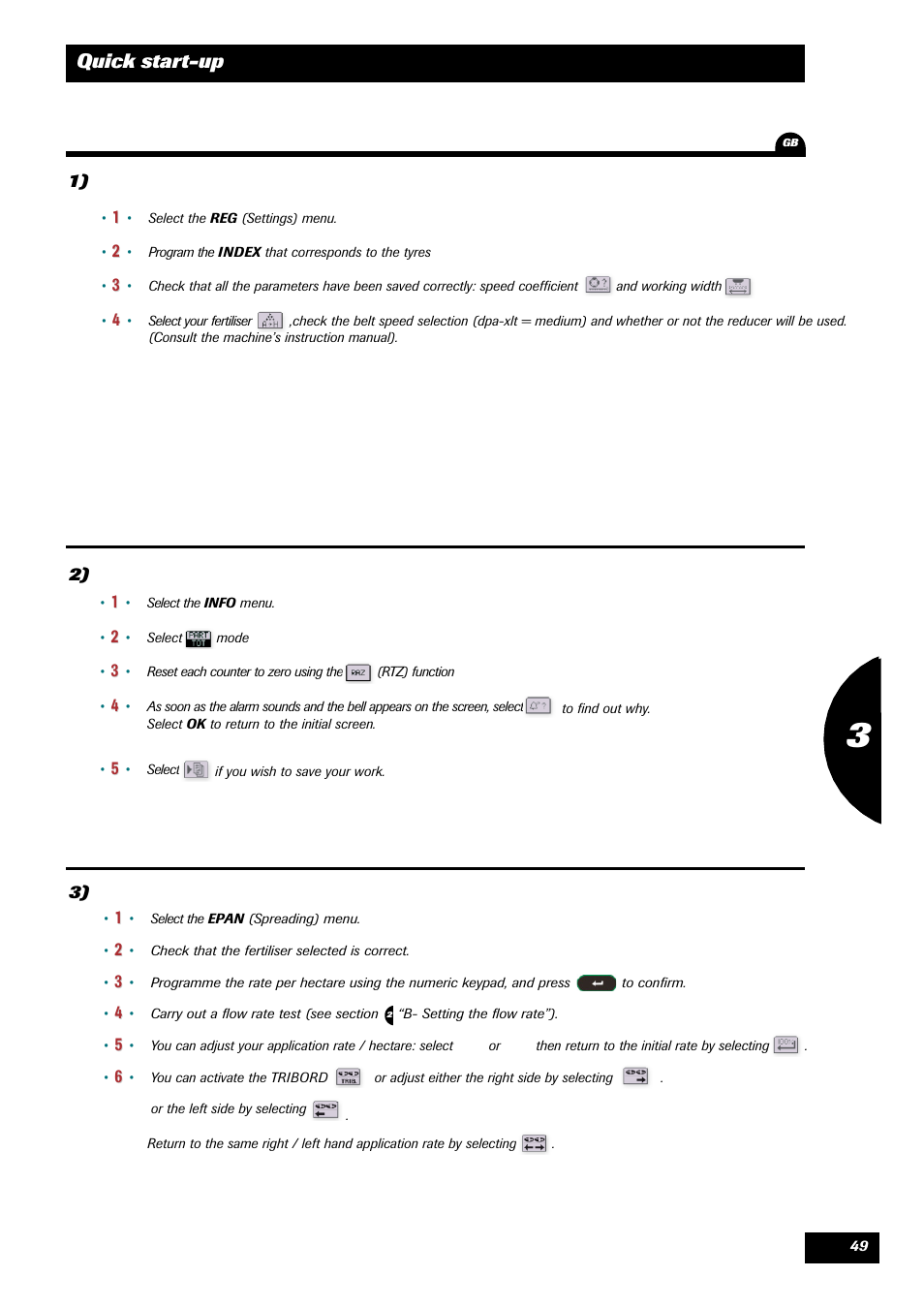 Quick start-up | Sulky VISION 2 DPB User Manual | Page 49 / 85