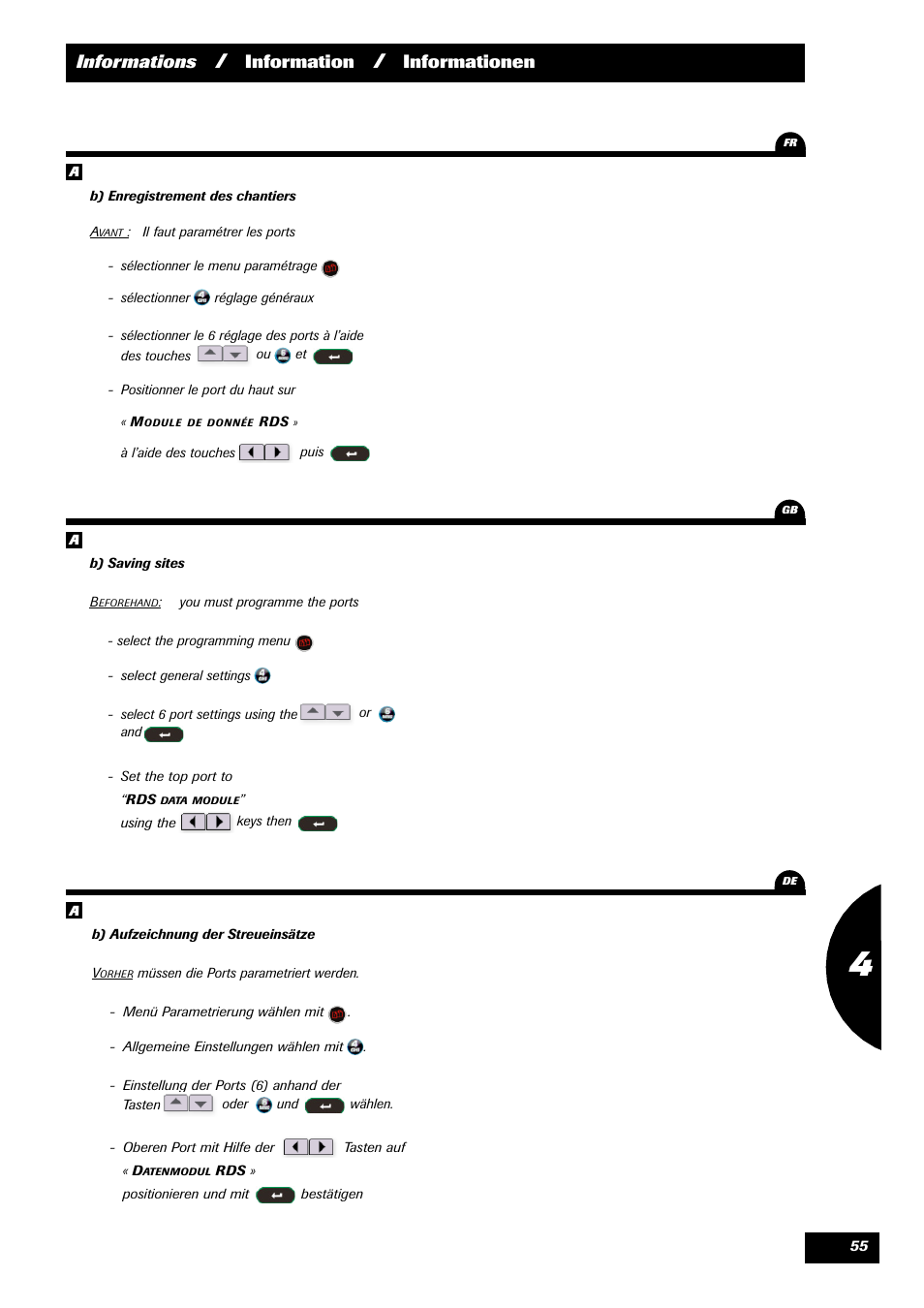 Informations, Information, Informationen | Sulky VISION 2 DPB User Manual | Page 55 / 85