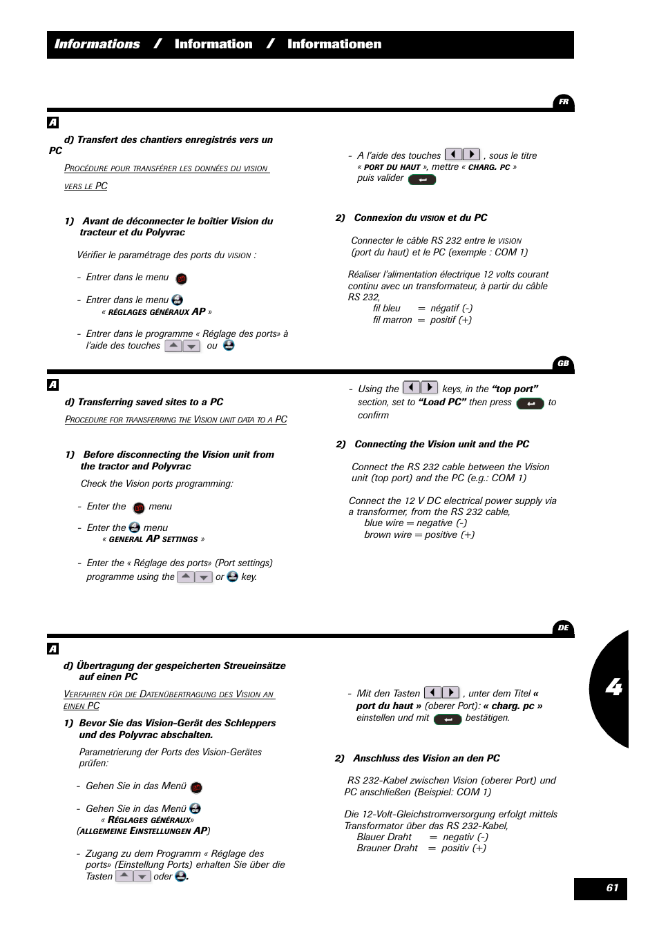 Informations, Information, Informationen | Sulky VISION 2 DPB User Manual | Page 61 / 85