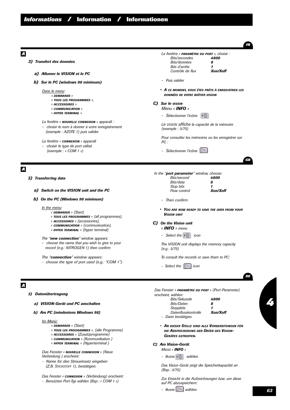 Informations, Information, Informationen | Sulky VISION 2 DPB User Manual | Page 63 / 85