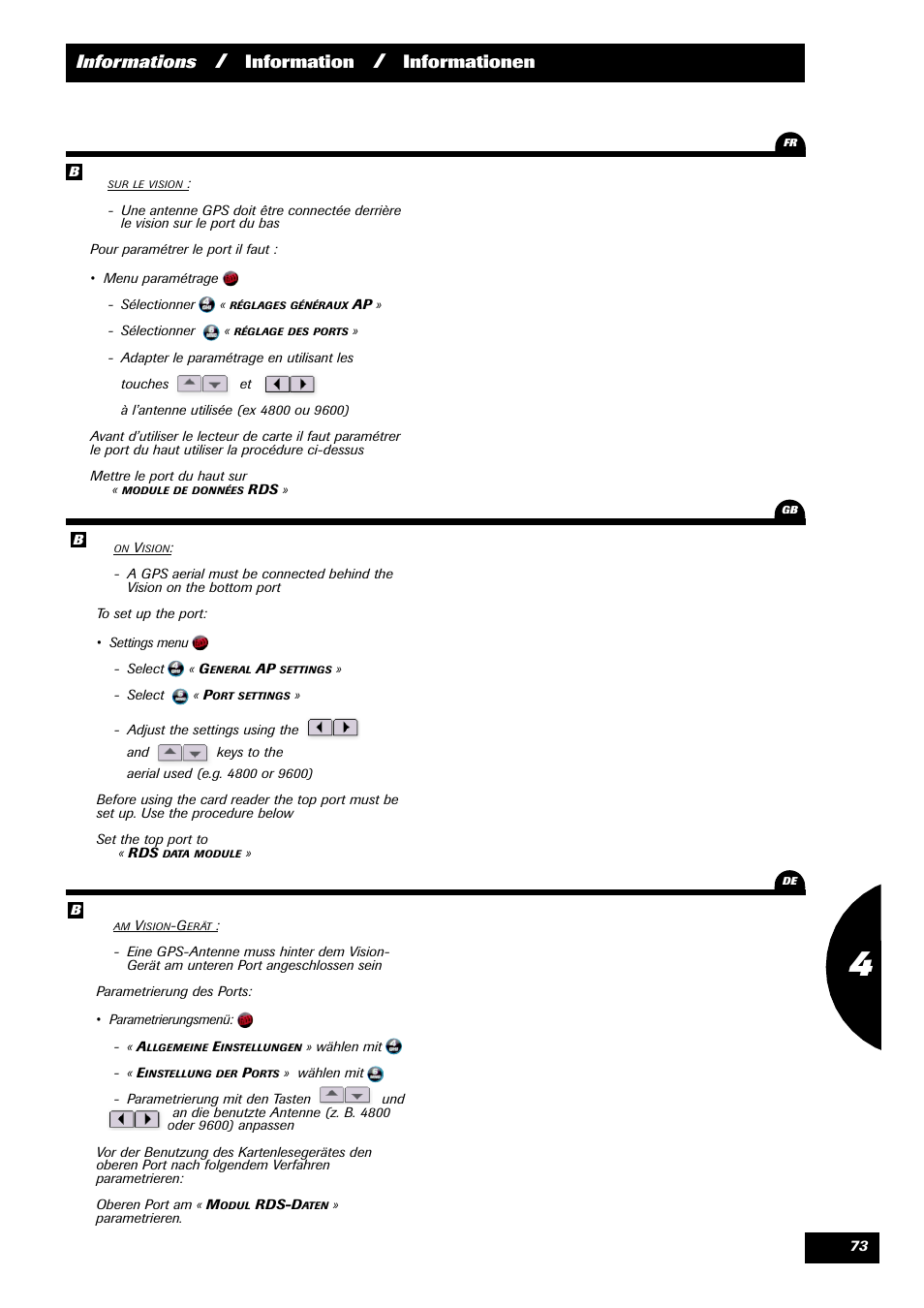 Informations, Information, Informationen | Sulky VISION 2 DPB User Manual | Page 73 / 85