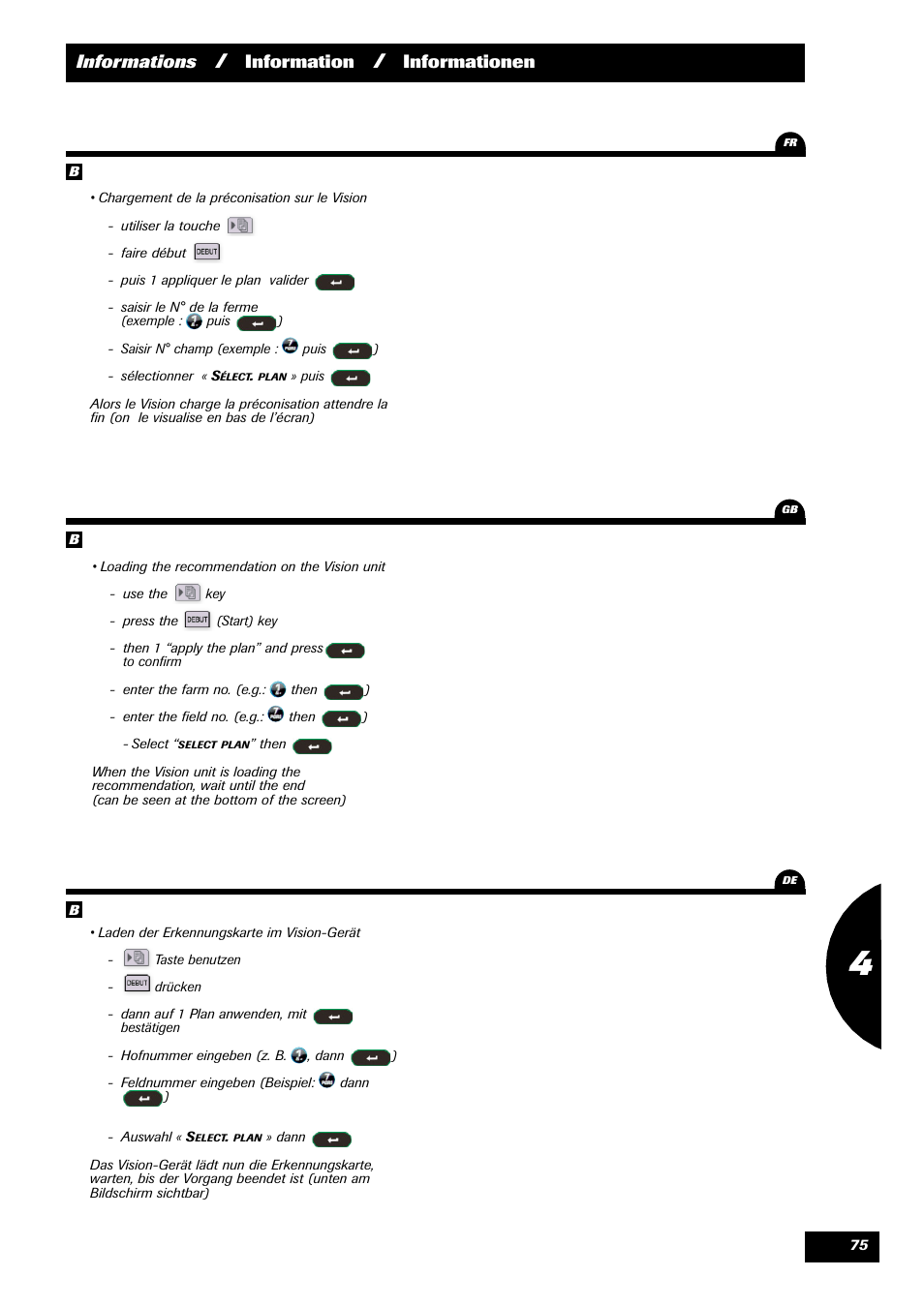 Informations, Information, Informationen | Sulky VISION 2 DPB User Manual | Page 75 / 85