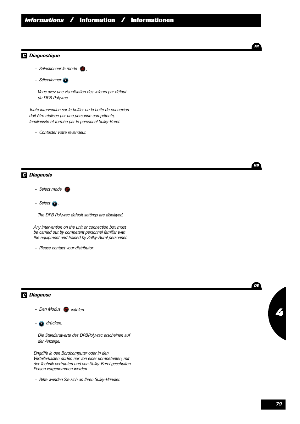 Informations, Information, Informationen | Sulky VISION 2 DPB User Manual | Page 79 / 85