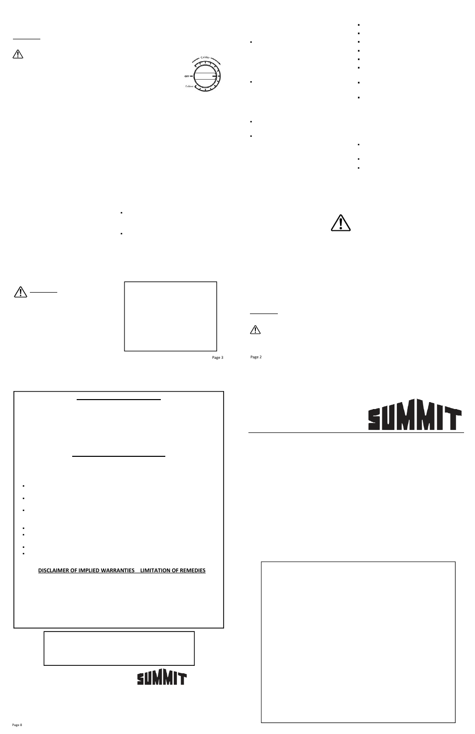 Summit FF590SSHH User Manual | 2 pages