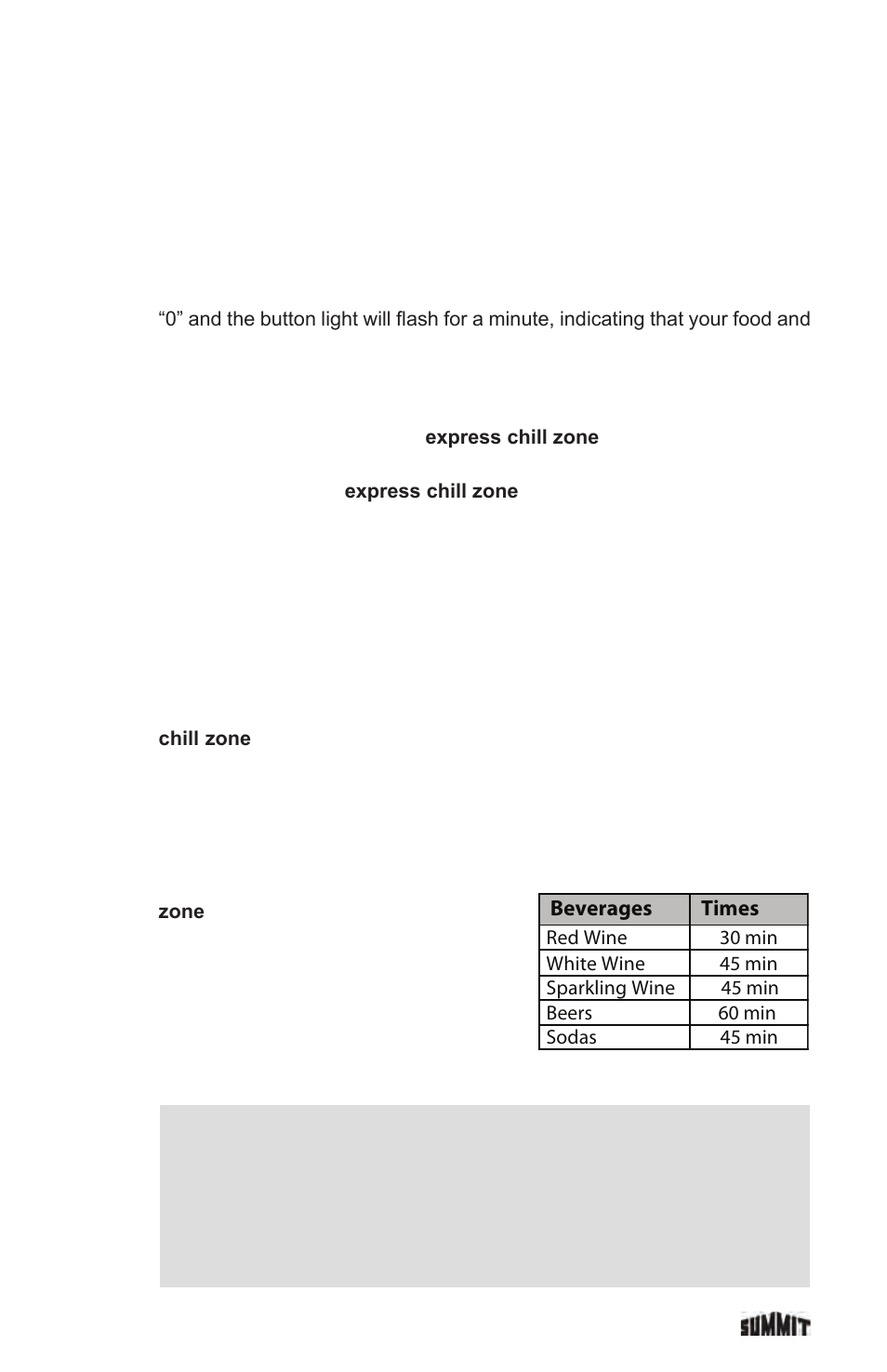 How does it work, Table of recommended chilling times | Summit FF1935PL User Manual | Page 13 / 35