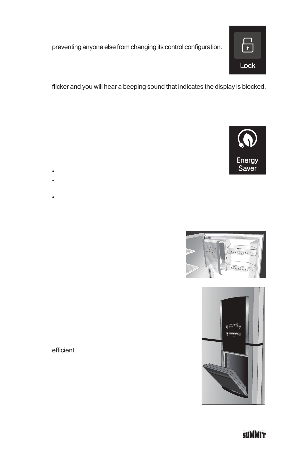 Lock function, Energy saver, Smart station | Summit FF1935PL User Manual | Page 17 / 35