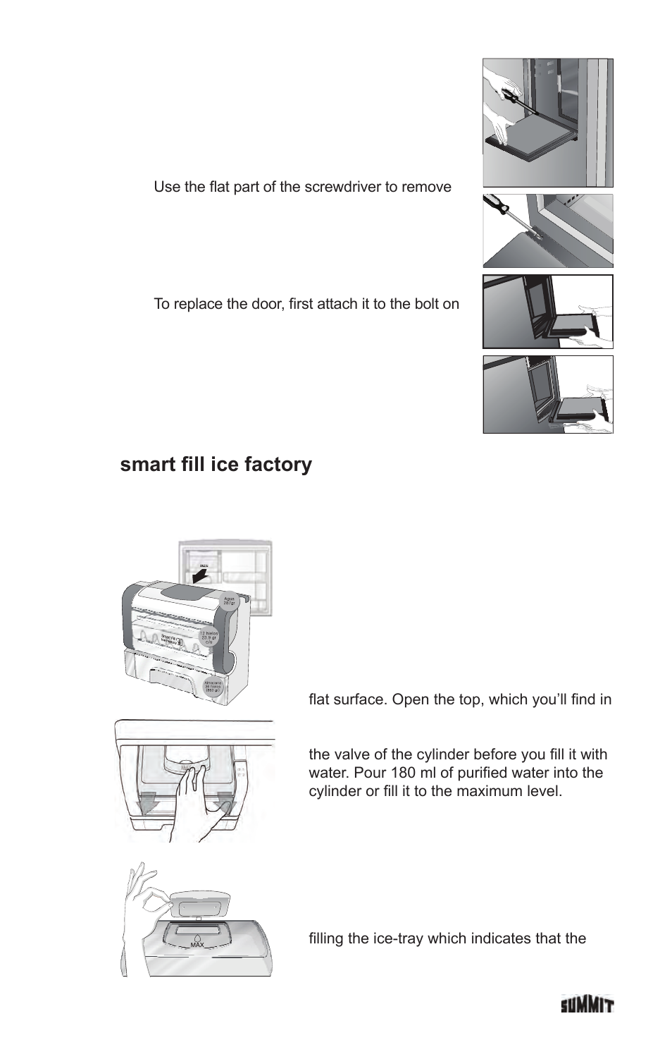 Smart fill ice factory, Starting up | Summit FF1935PL User Manual | Page 19 / 35