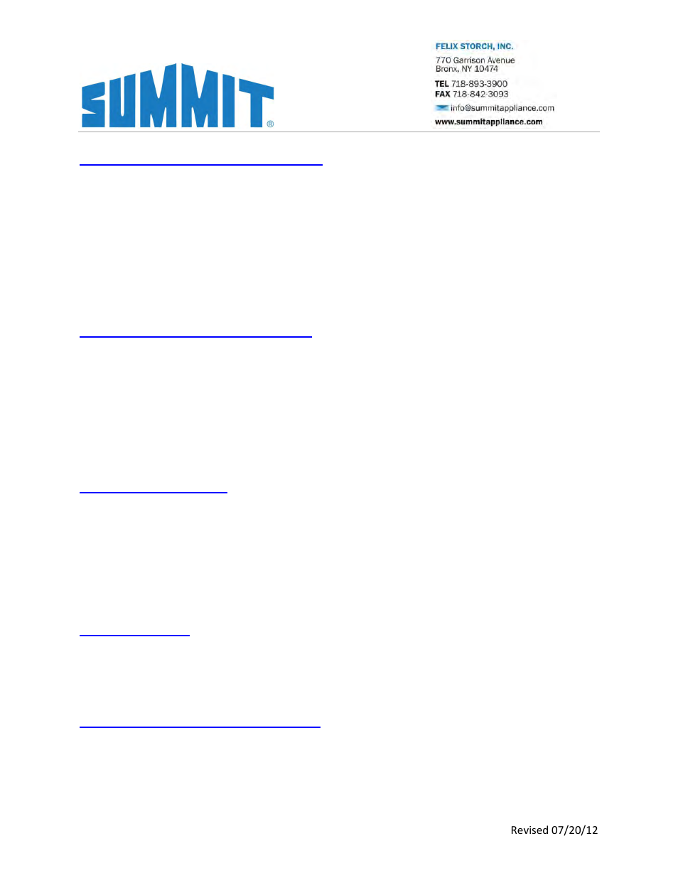 Summit FF1935PL User Manual | Page 34 / 35