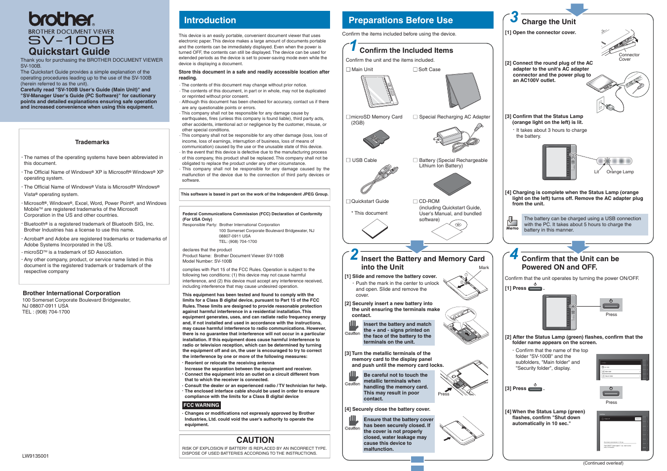 Brother SV-100B User Manual | 2 pages