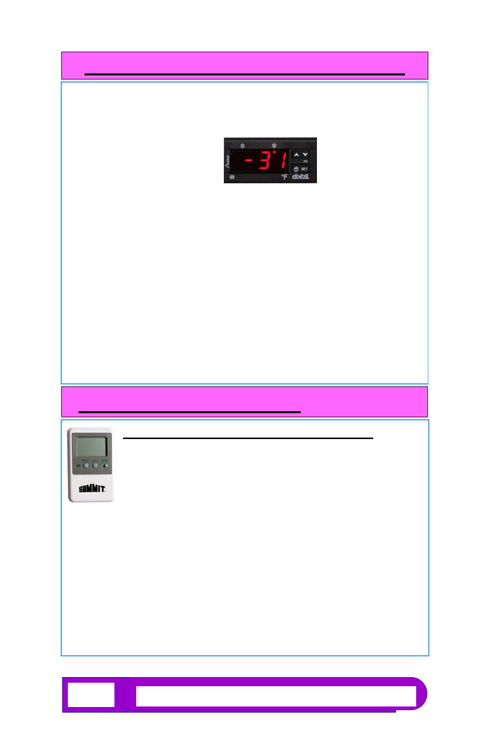 Digital thermostat instructions, Alarm instructions (selected models), Alarm instructions | Resetting the unit | Summit CM411LPLUSADA User Manual | Page 10 / 16