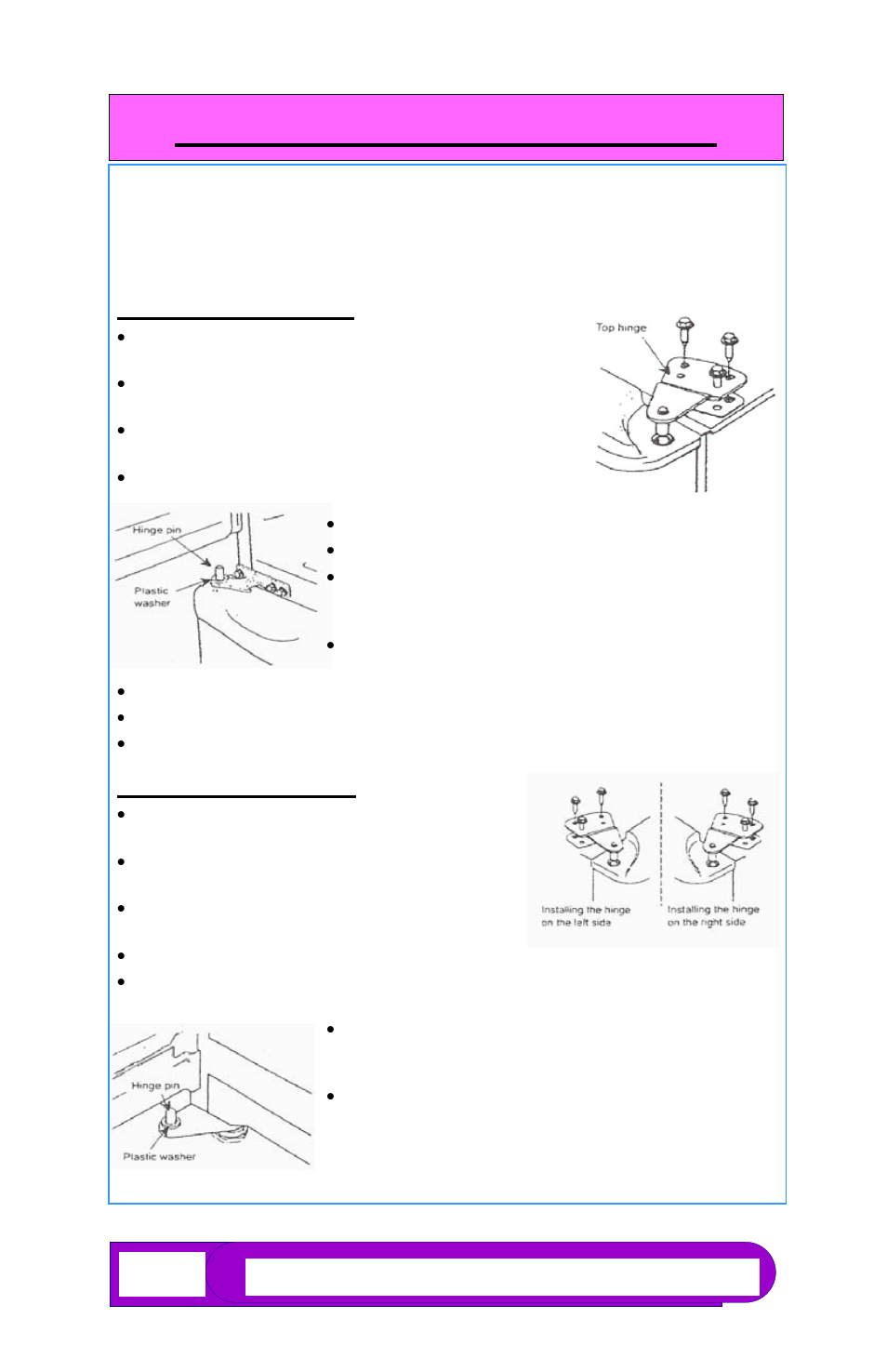 Reversing the door swing, Selected models), For two-door units | For one-door units | Summit CM411LPLUSADA User Manual | Page 6 / 16