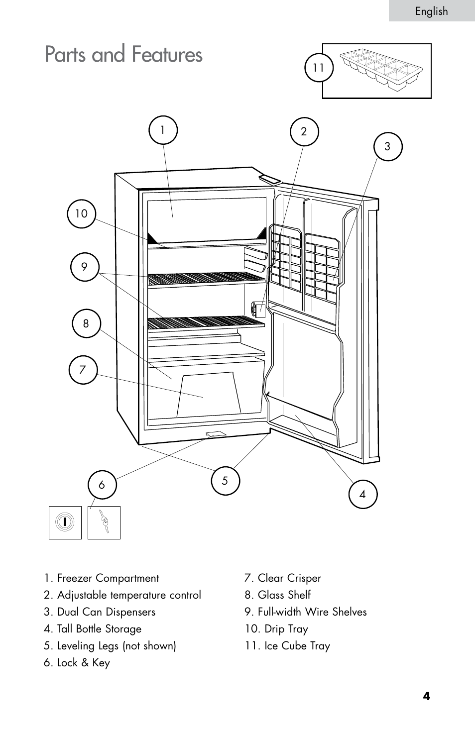 Parts and features | Summit CM420ESBL User Manual | Page 5 / 44
