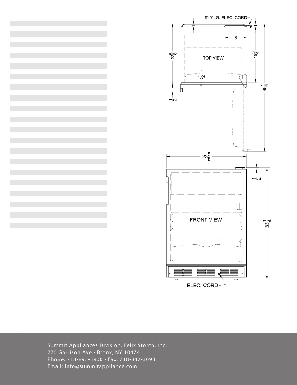 Specifications | Summit CT66 Series User Manual | Page 2 / 2