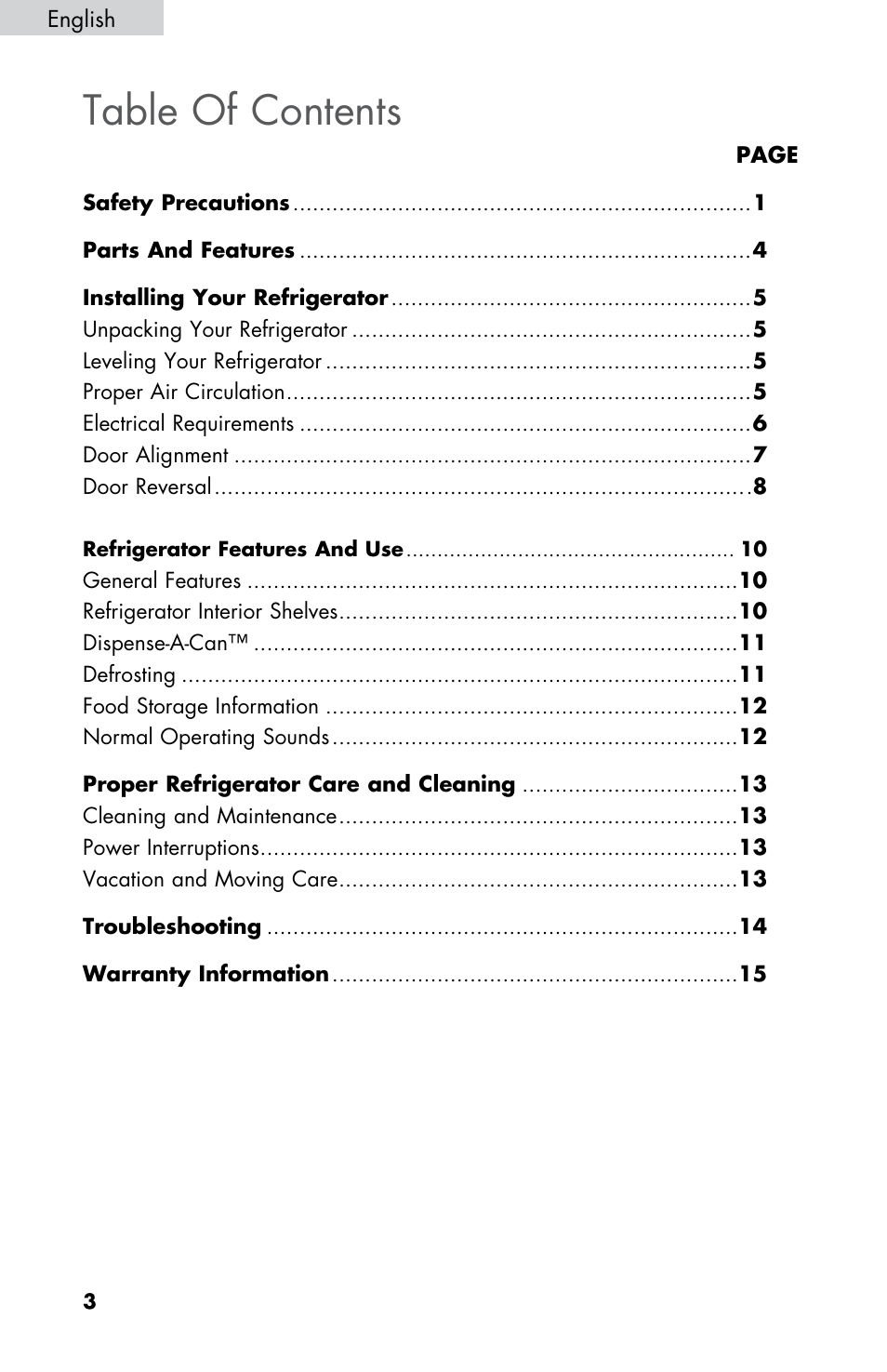 Summit FF430BLL User Manual | Page 4 / 48