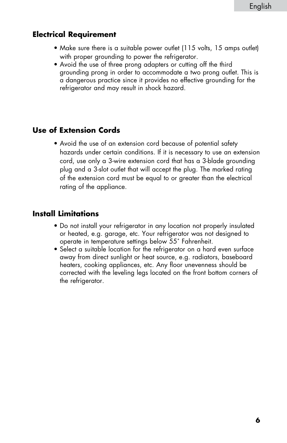 Summit FF430BLL User Manual | Page 7 / 48