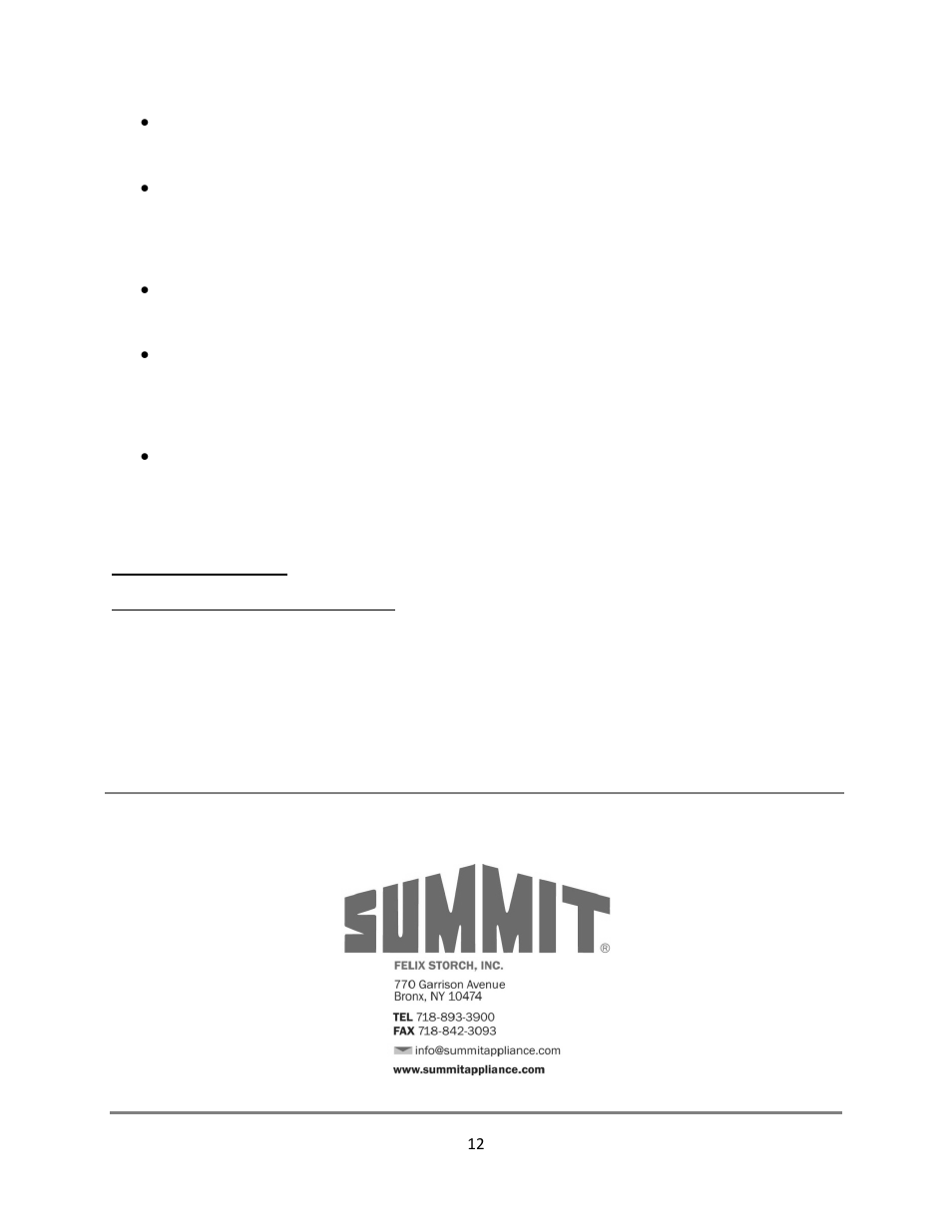 Summit FF41ESADA Series User Manual | Page 13 / 14