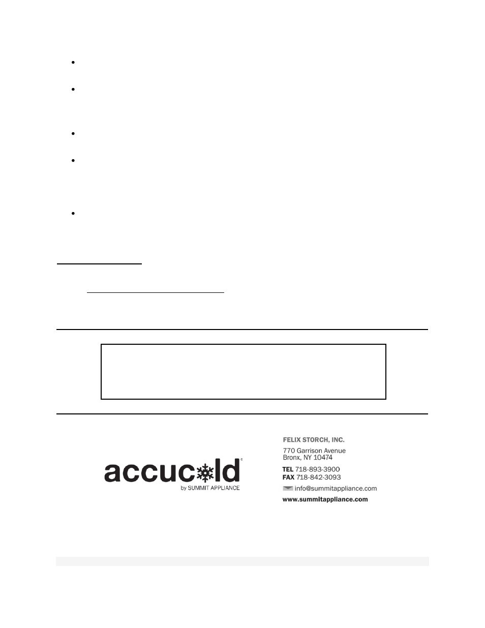 Summit ACR1515SS User Manual | Page 16 / 16