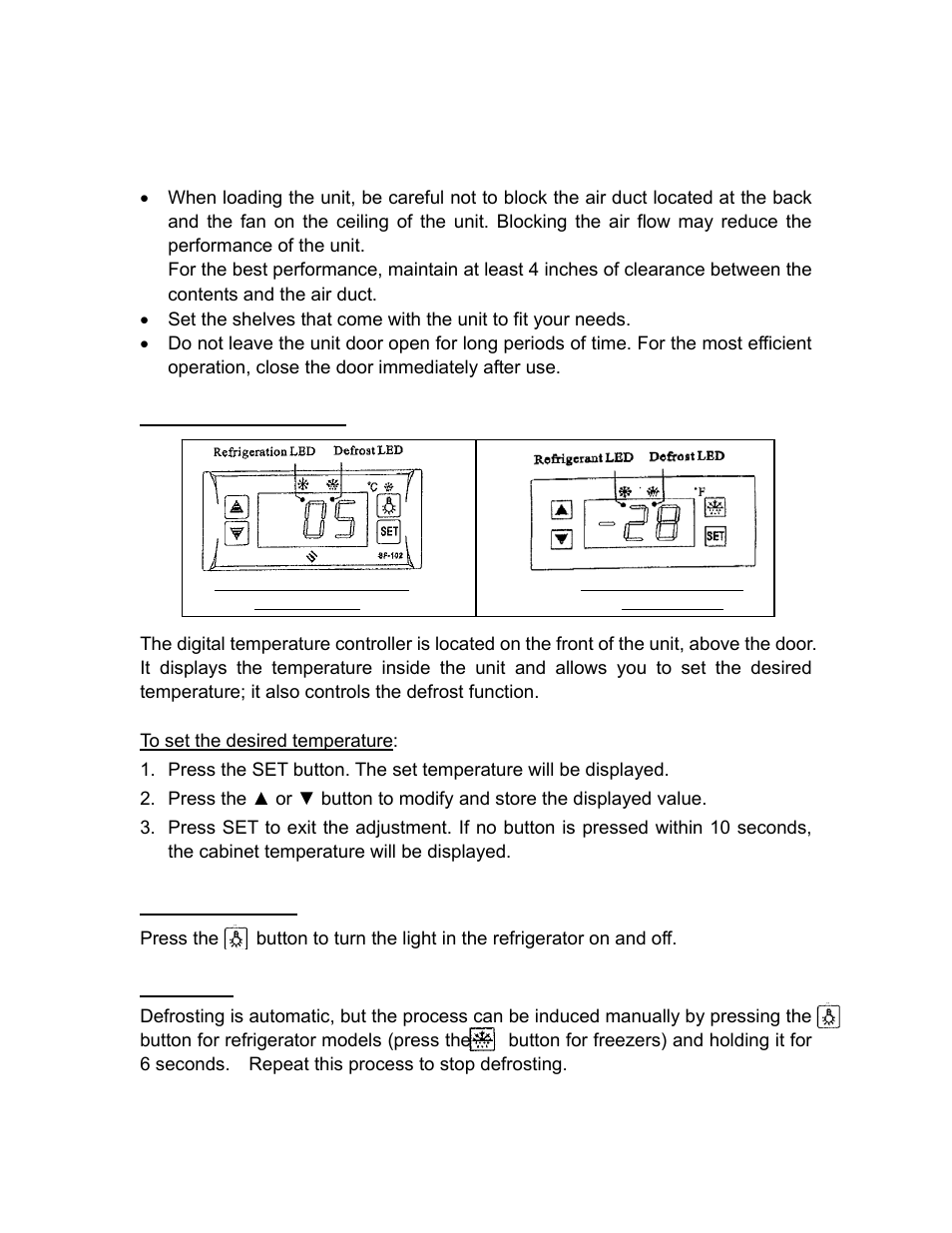 Operation | Summit SCFF495 User Manual | Page 8 / 12