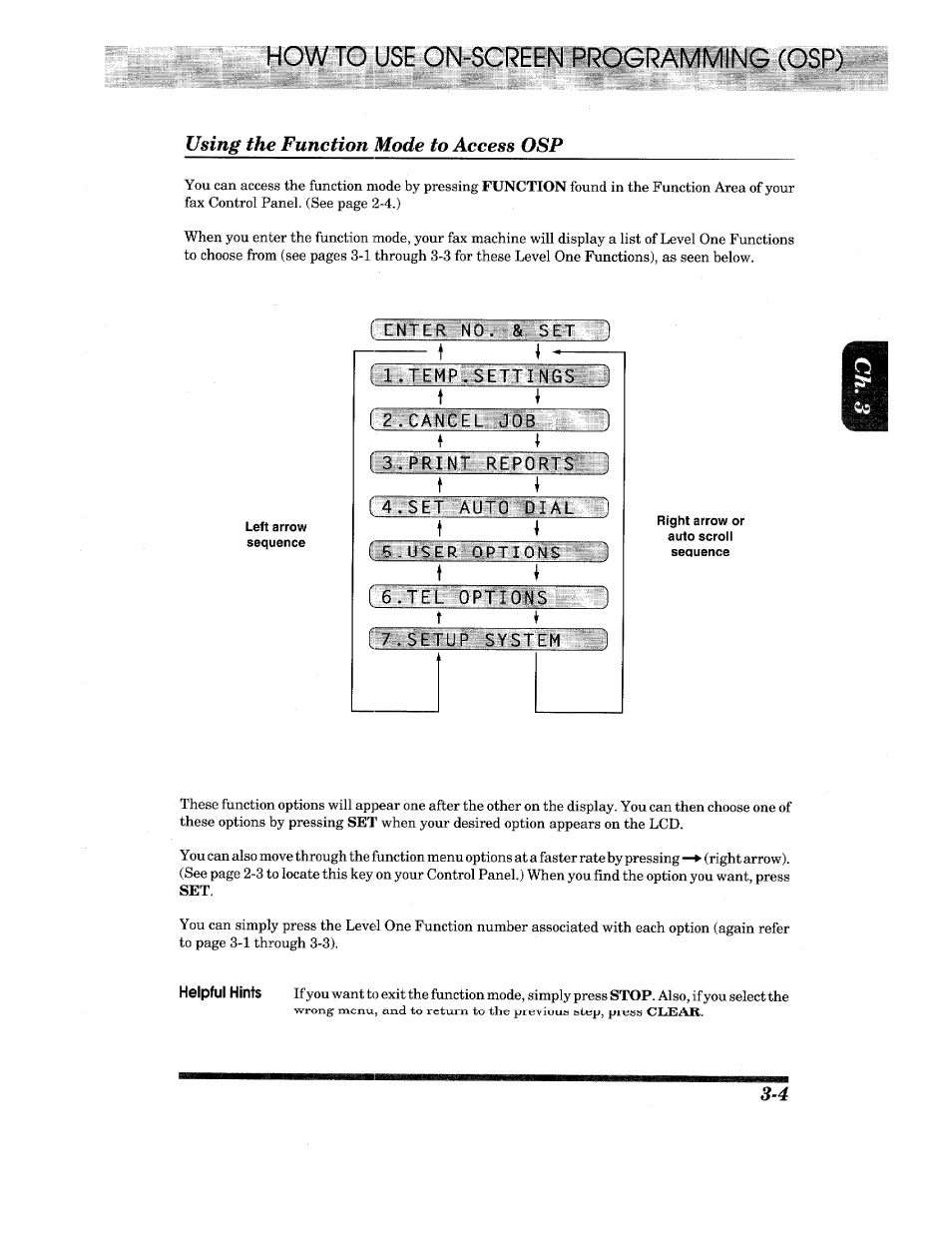 Enter no. & set, Using the function mode to access osp, How to use on-screen programming (osp) | Brother IntelliFax-680 User Manual | Page 19 / 76