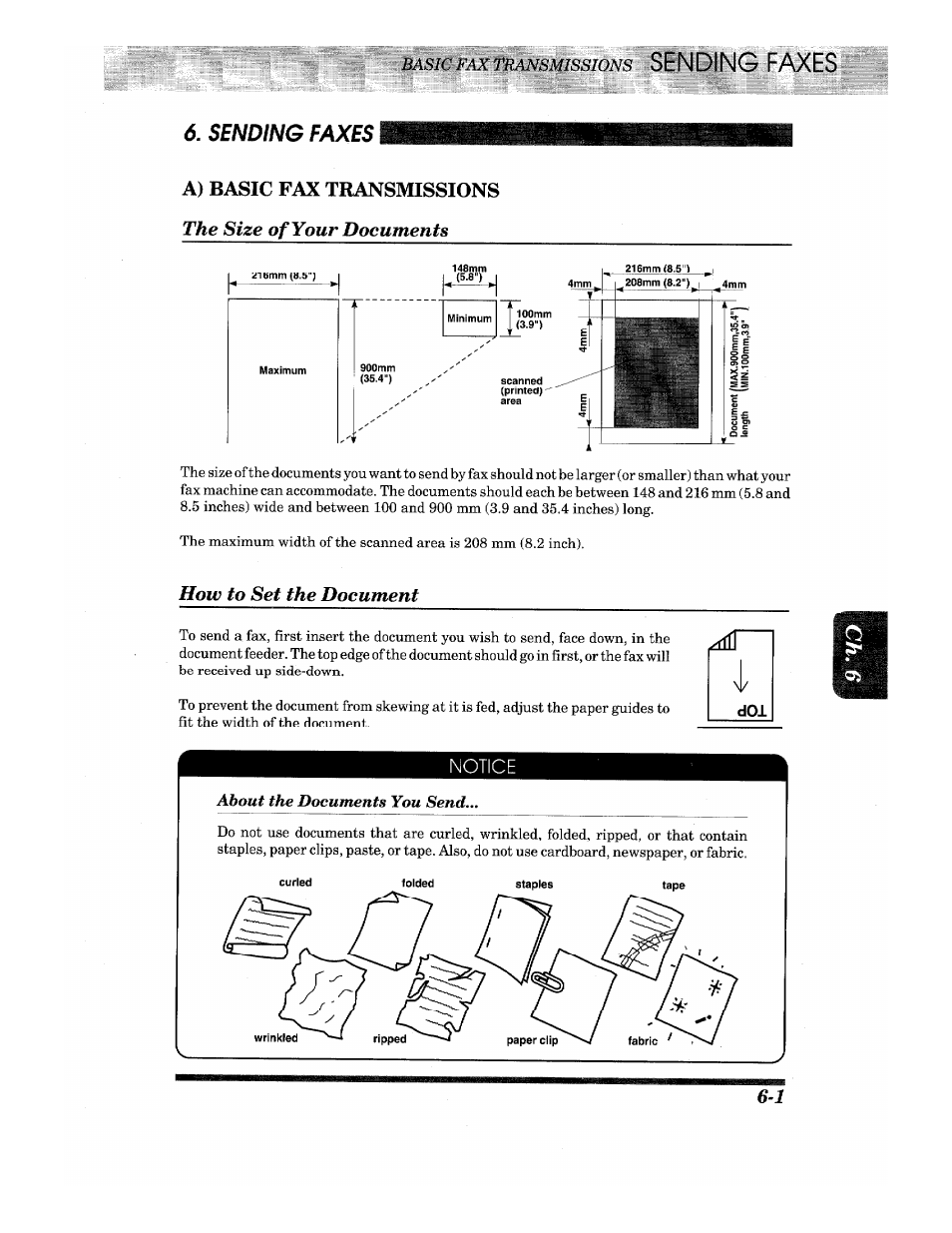 A) basic fax transmissions, The size of your documents, How to set the document | Brother IntelliFax-680 User Manual | Page 31 / 76