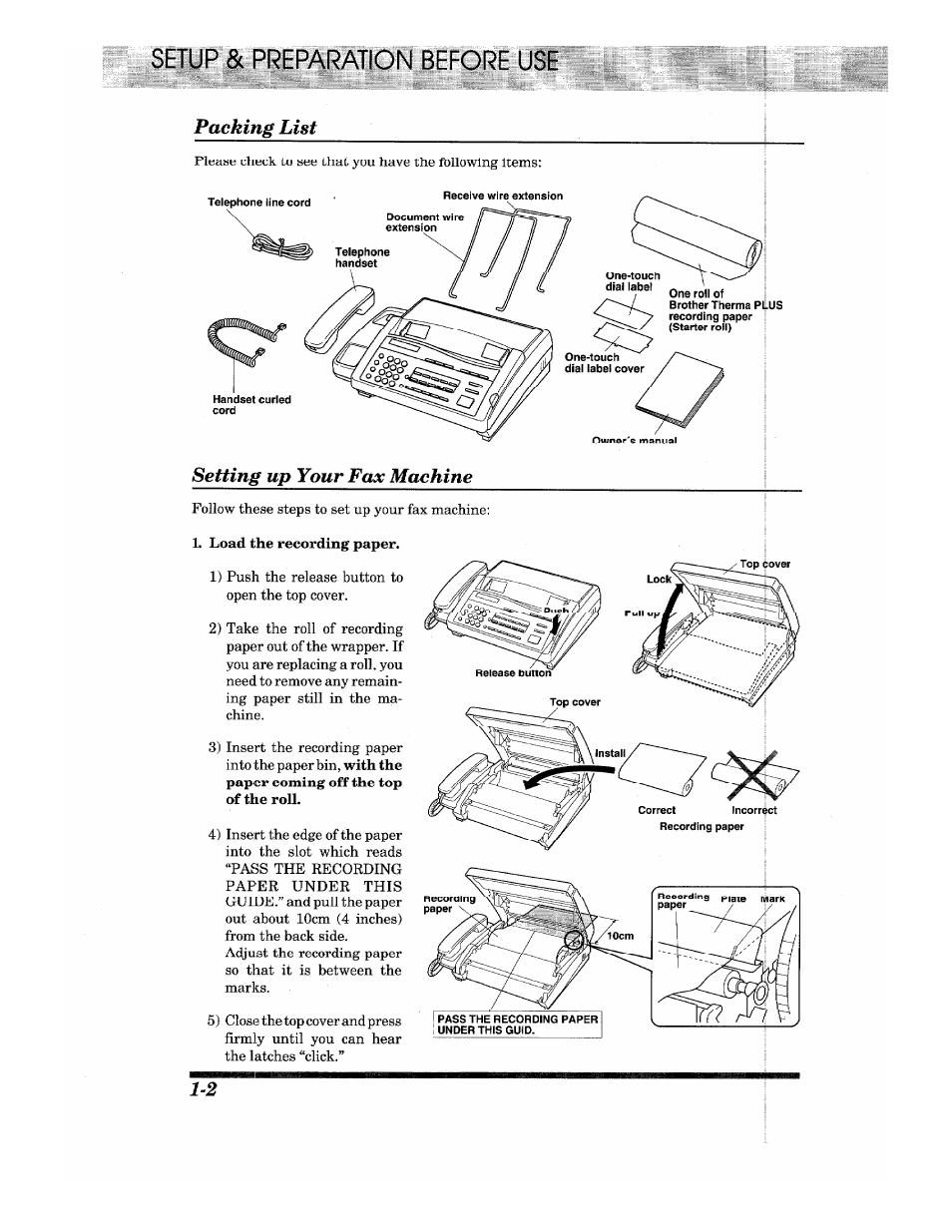 Packing list | Brother IntelliFax-680 User Manual | Page 8 / 76
