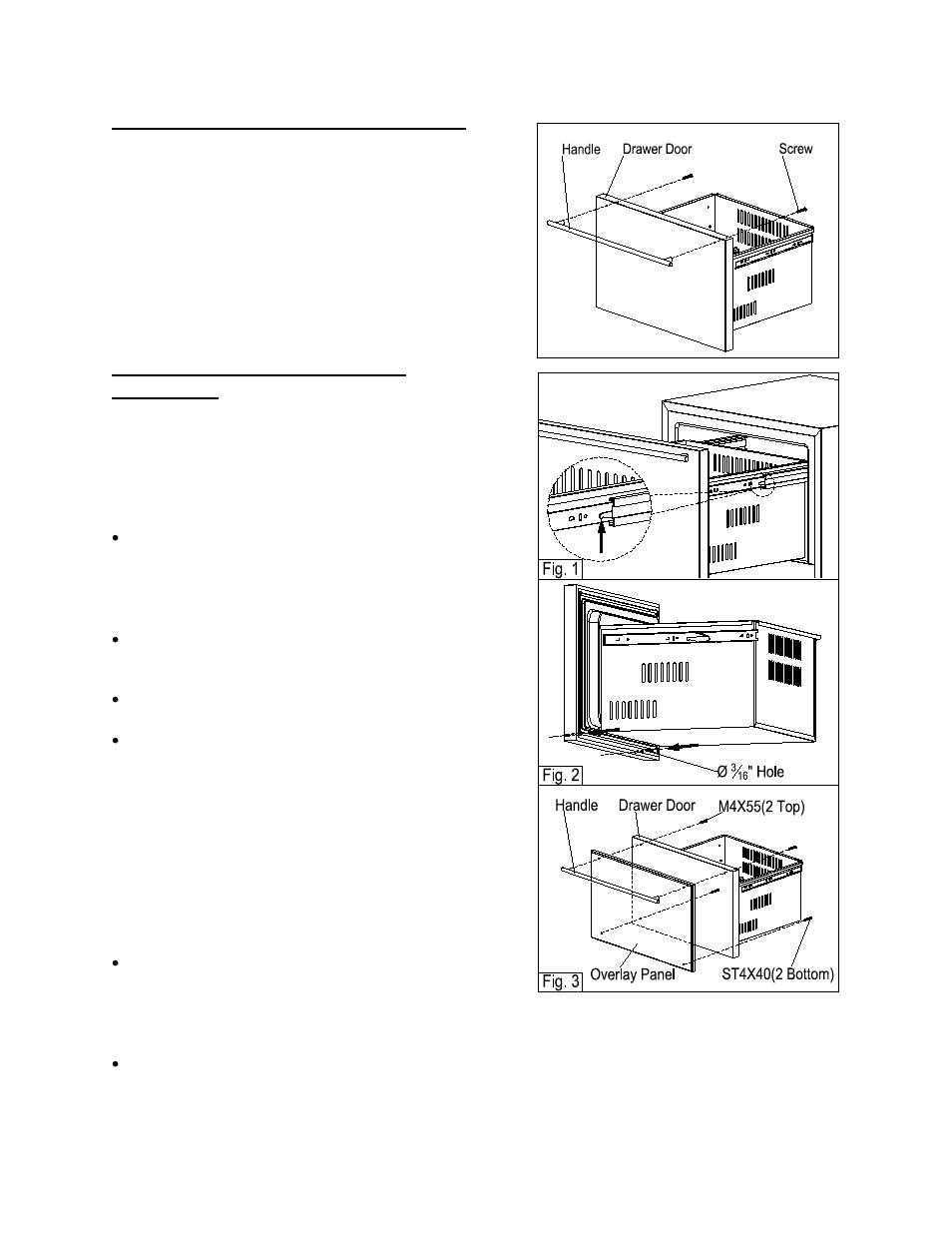 Installing the stainless steel handles, Full overlay panel installation instruction | Summit SPR626OS2D User Manual | Page 8 / 16