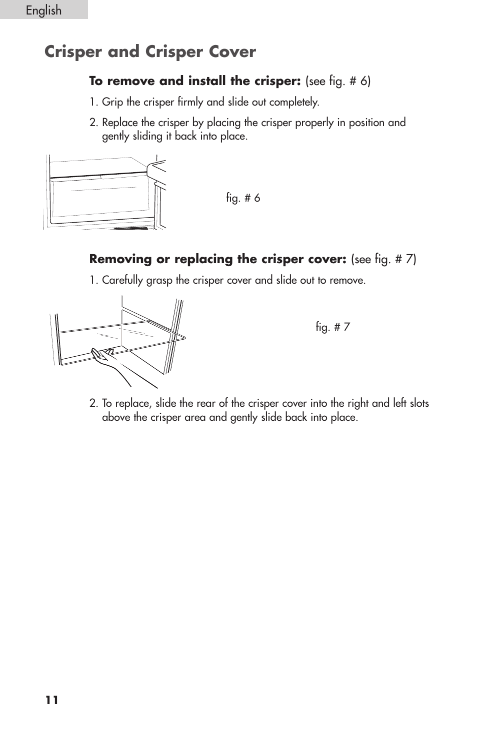 Crisper and crisper cover | Summit FF1074 User Manual | Page 12 / 56