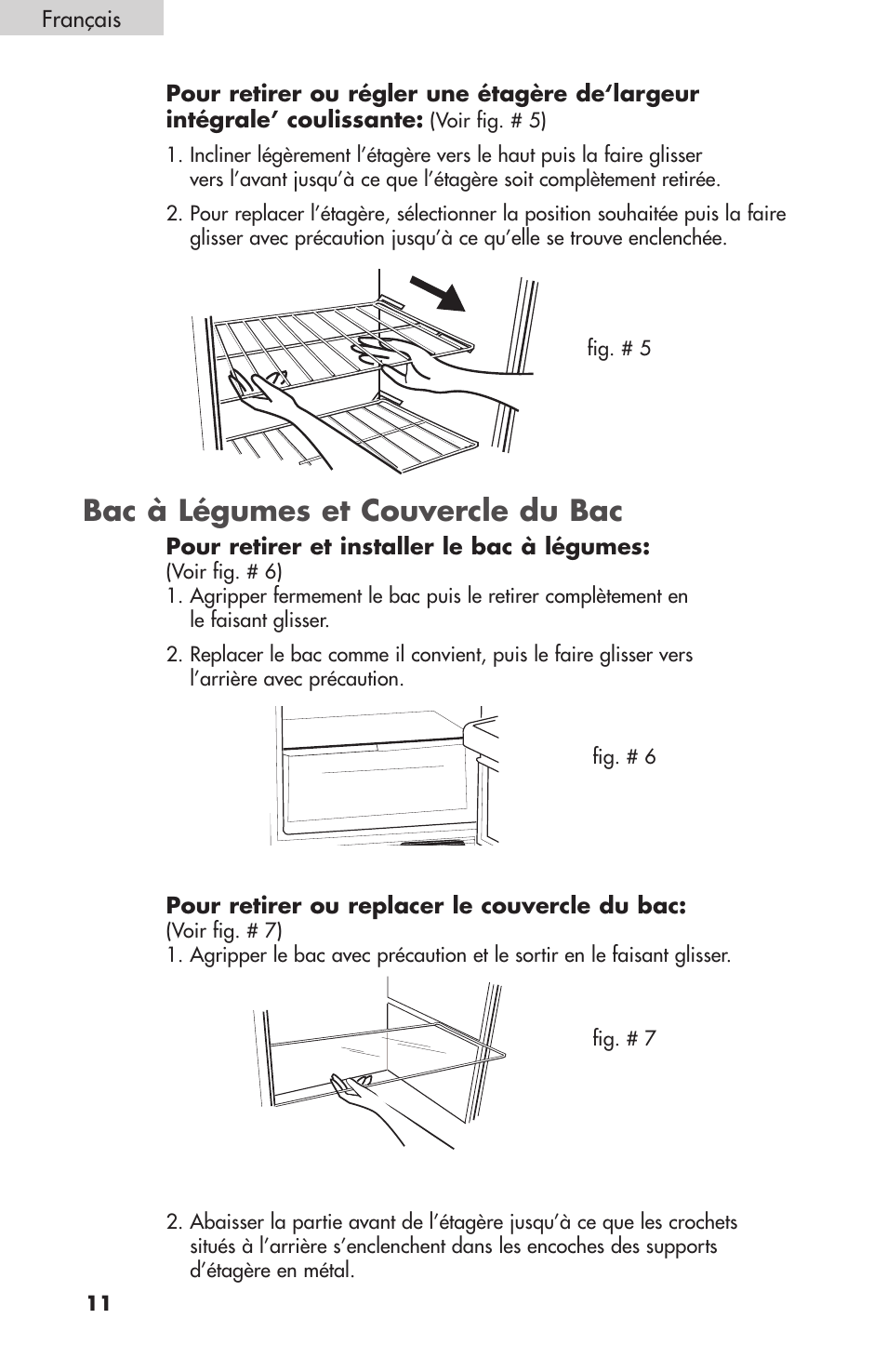 Bac à légumes et couvercle du bac | Summit FF1074 User Manual | Page 30 / 56