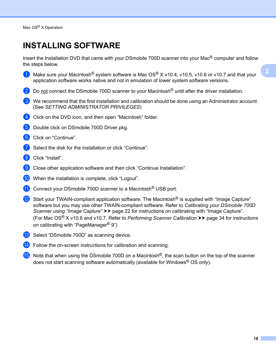 Installing software | Brother 700D User Manual | Page 36 / 60