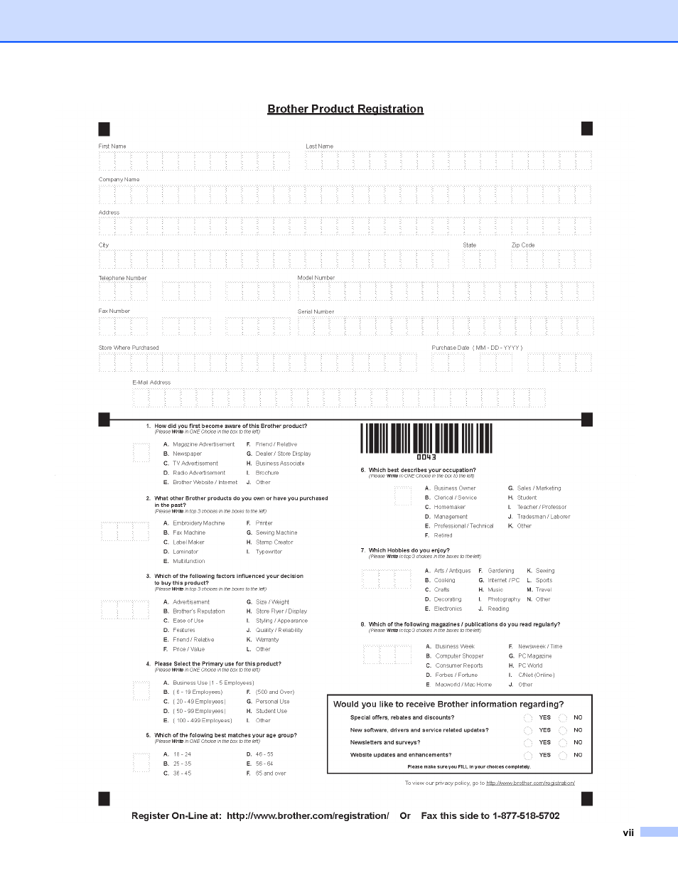 Brother 700D User Manual | Page 8 / 60