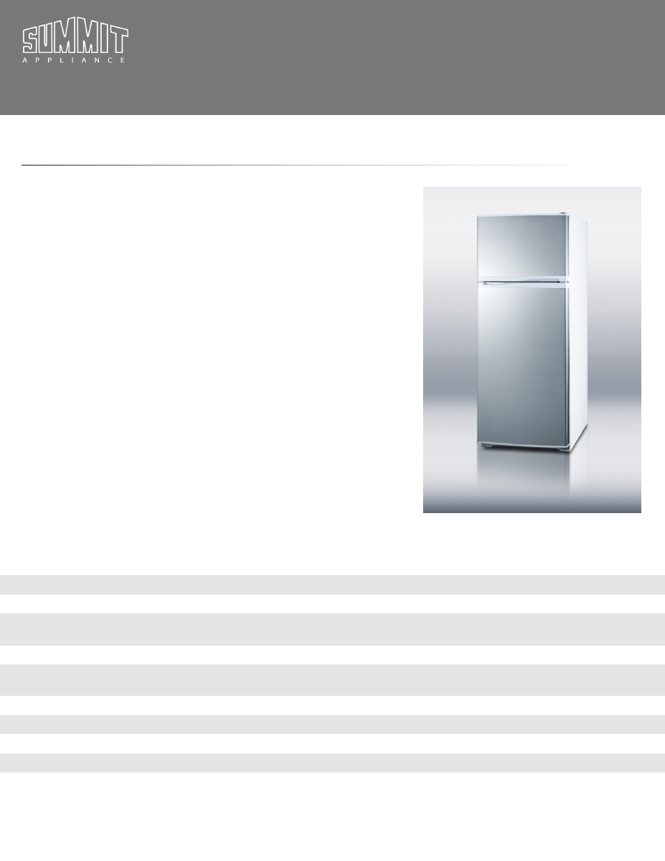 Summit FF1062WSSIM User Manual | 2 pages