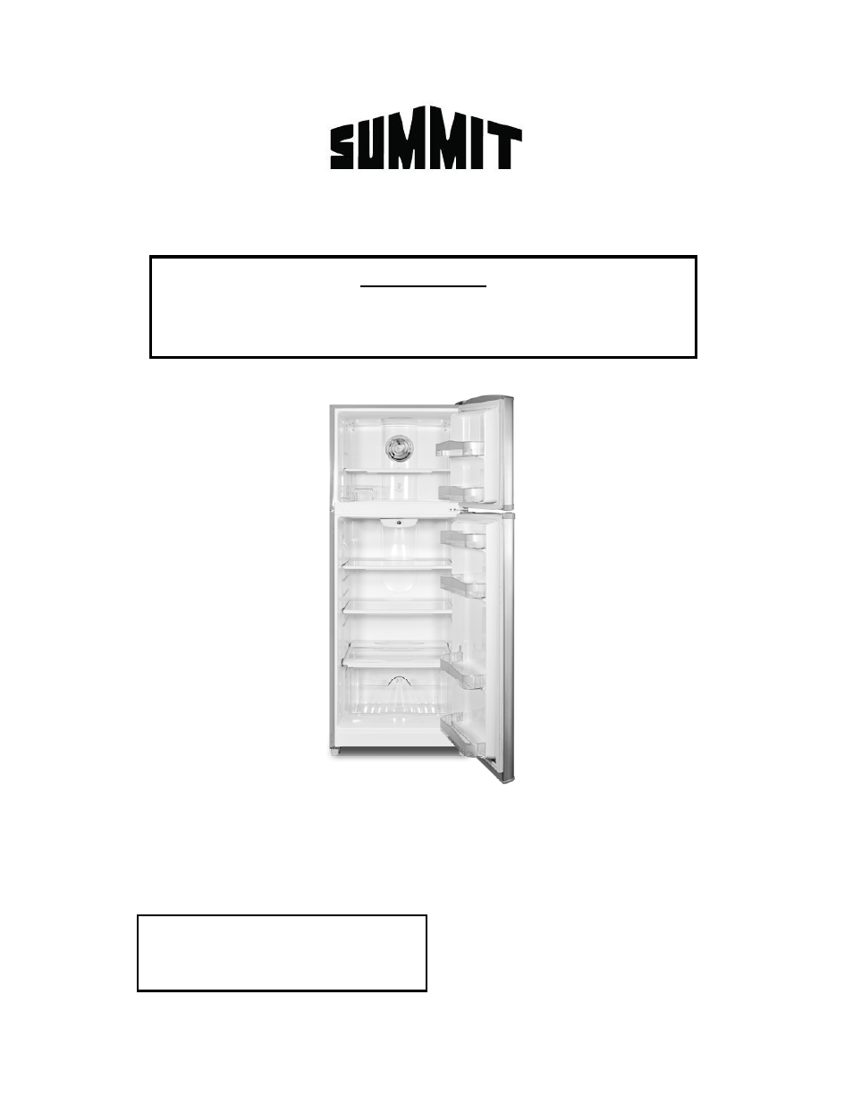Summit FF1625SS User Manual | 16 pages