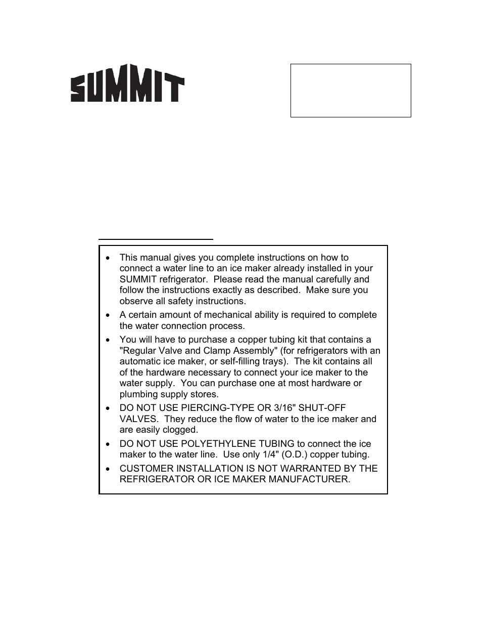 Summit FF1074IM User Manual | 14 pages