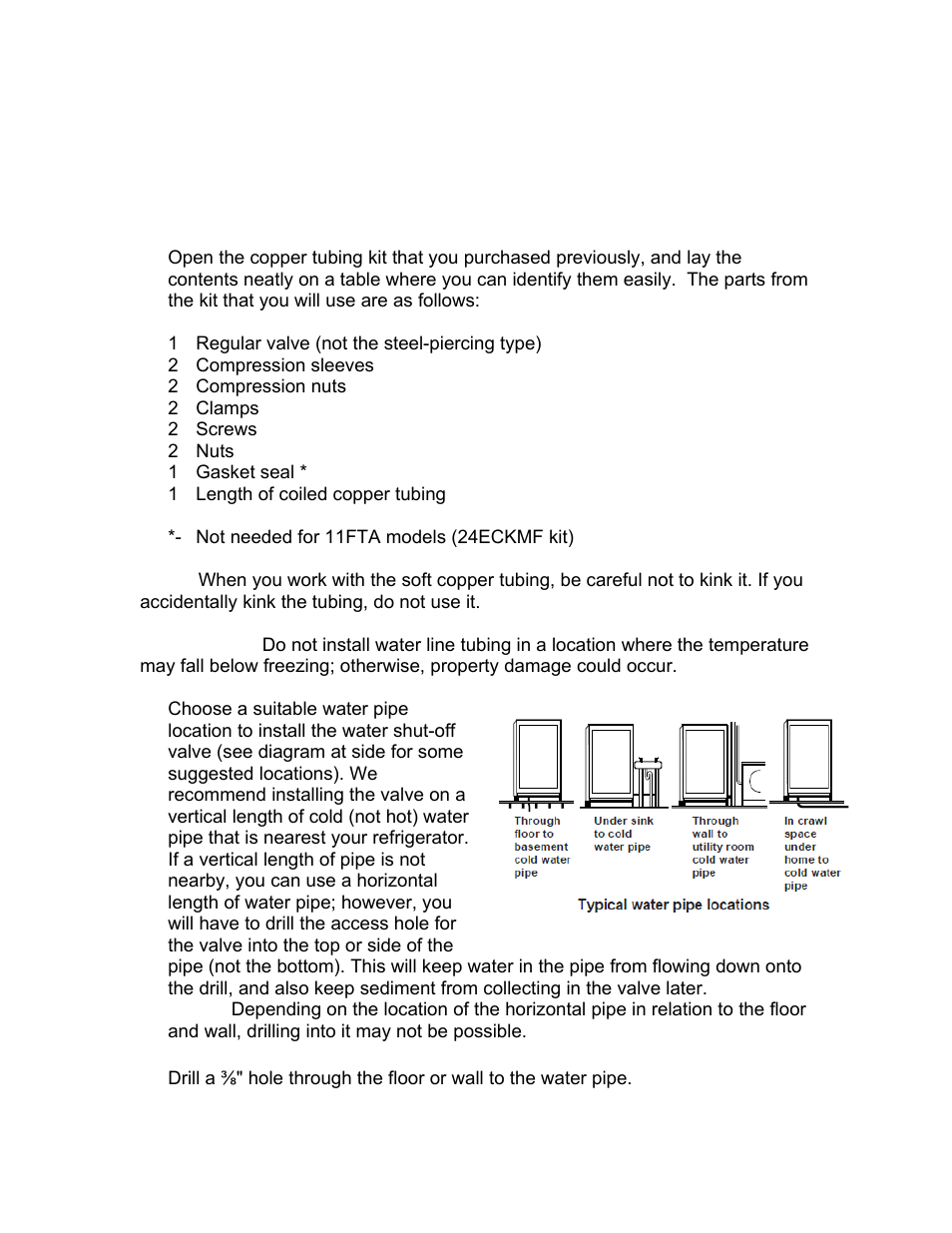 Installing the water line, Choosing a location | Summit FF1074IM User Manual | Page 2 / 14