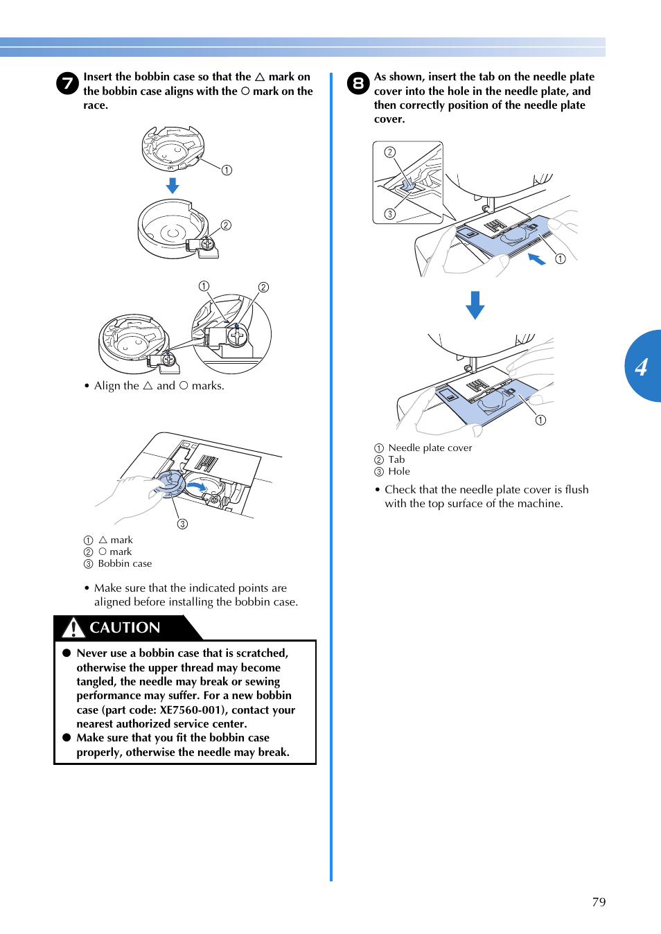Caution | Brother V61 User Manual | Page 81 / 100