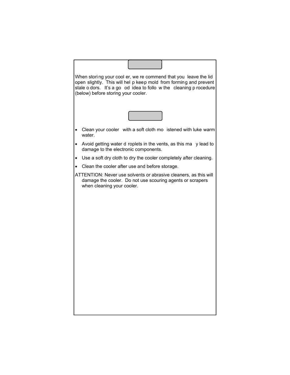 Storage, Cleaning | Summit SPRF26 User Manual | Page 8 / 12
