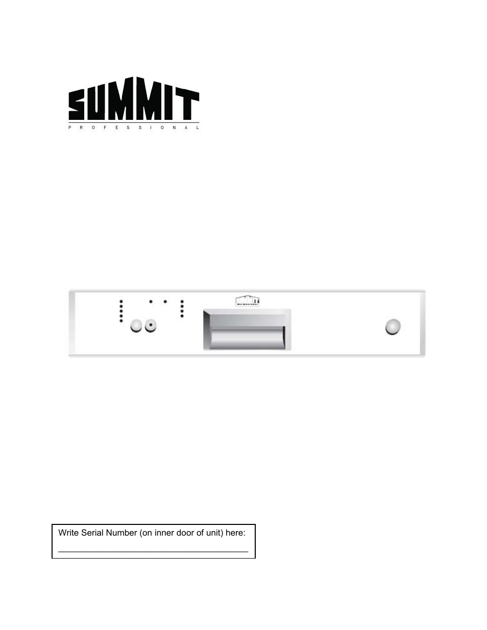 Summit DW2432SS Installation Manual User Manual | 20 pages