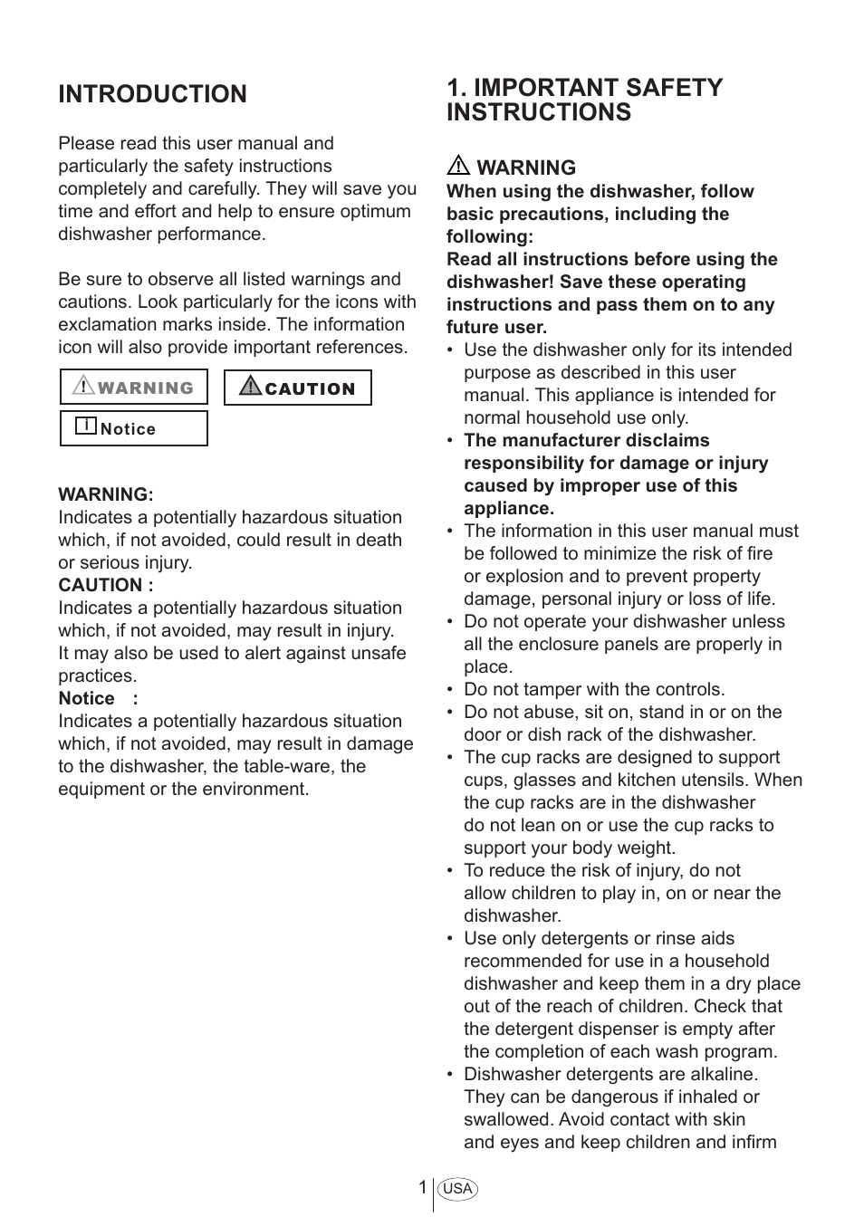 Introduction, Important safety instructions | Summit DW18 User Manual User Manual | Page 3 / 32