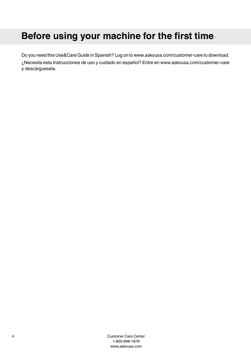 Before using your machine for the first time | Summit WMC64P User  Manual User Manual | Page 4 / 36