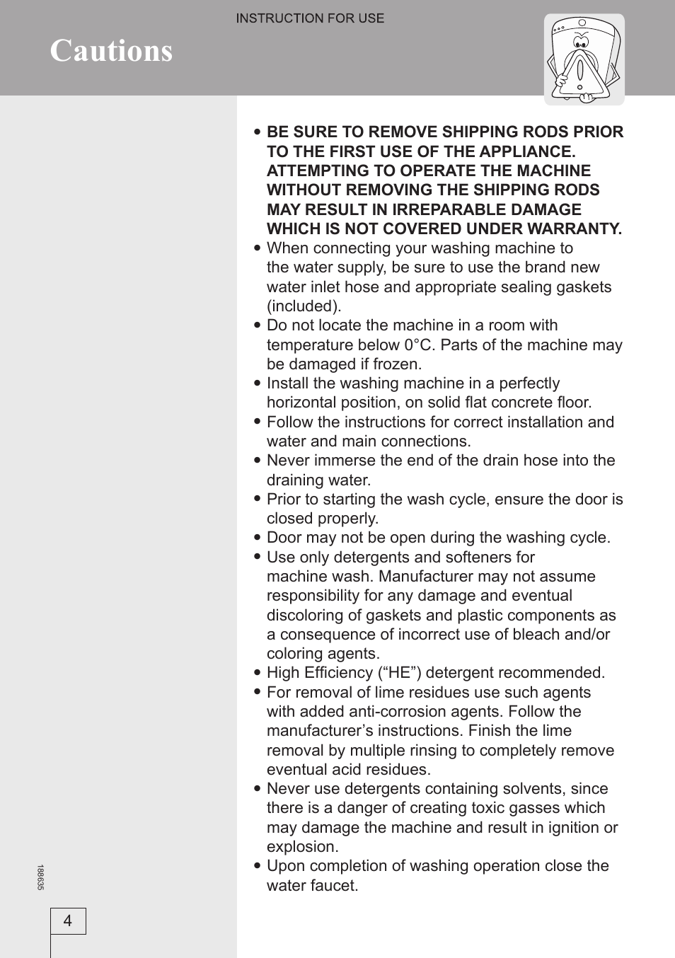Cautions | Summit SPW1103ADA User Manual | Page 4 / 28