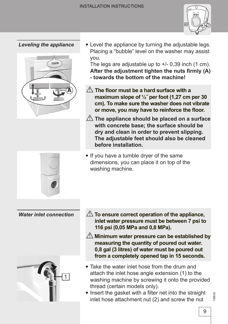 Summit SPW1103ADA User Manual | Page 9 / 28