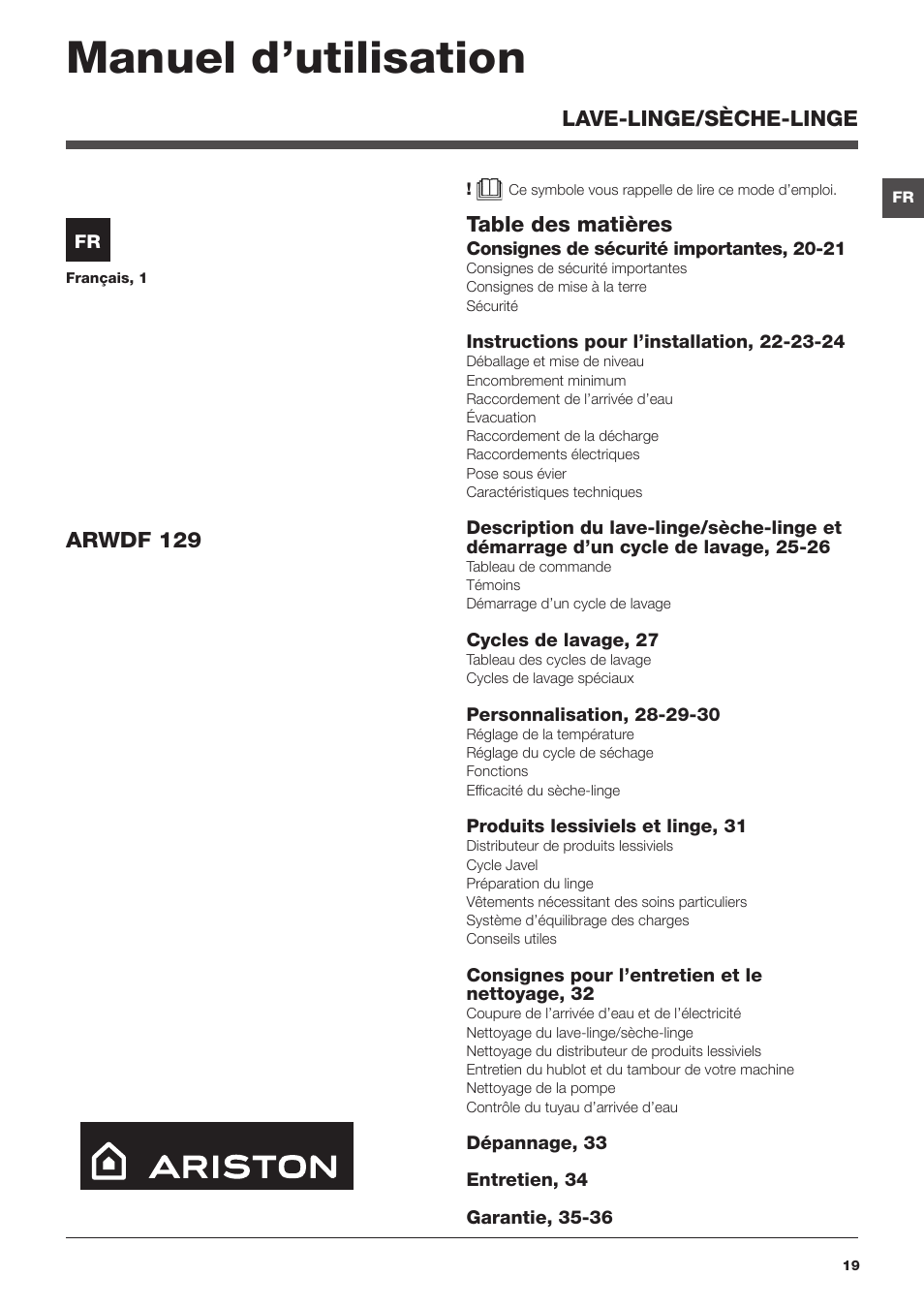 Manuel d’utilisation | Summit ARWDF129SNA User Manual | Page 19 / 56
