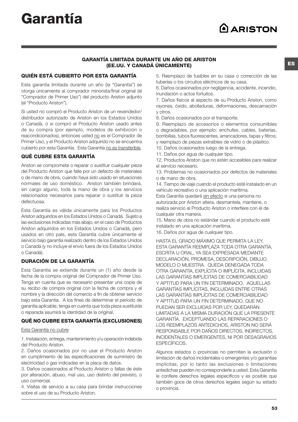 Garantía | Summit ARWDF129SNA User Manual | Page 53 / 56