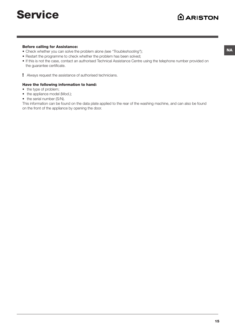 Service | Summit ARWL129NA User Manual | Page 15 / 56