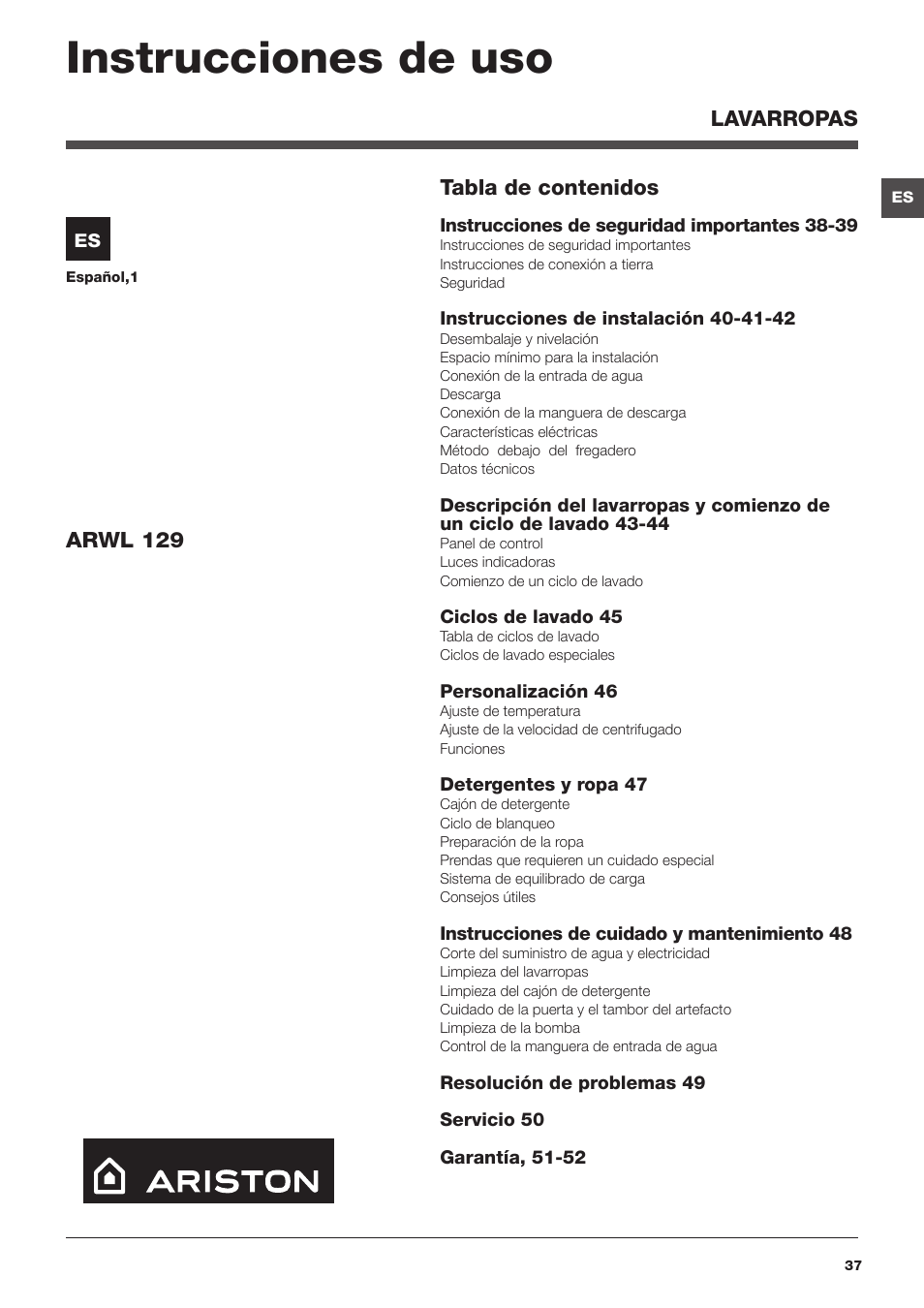 Instrucciones de uso | Summit ARWL129NA User Manual | Page 37 / 56