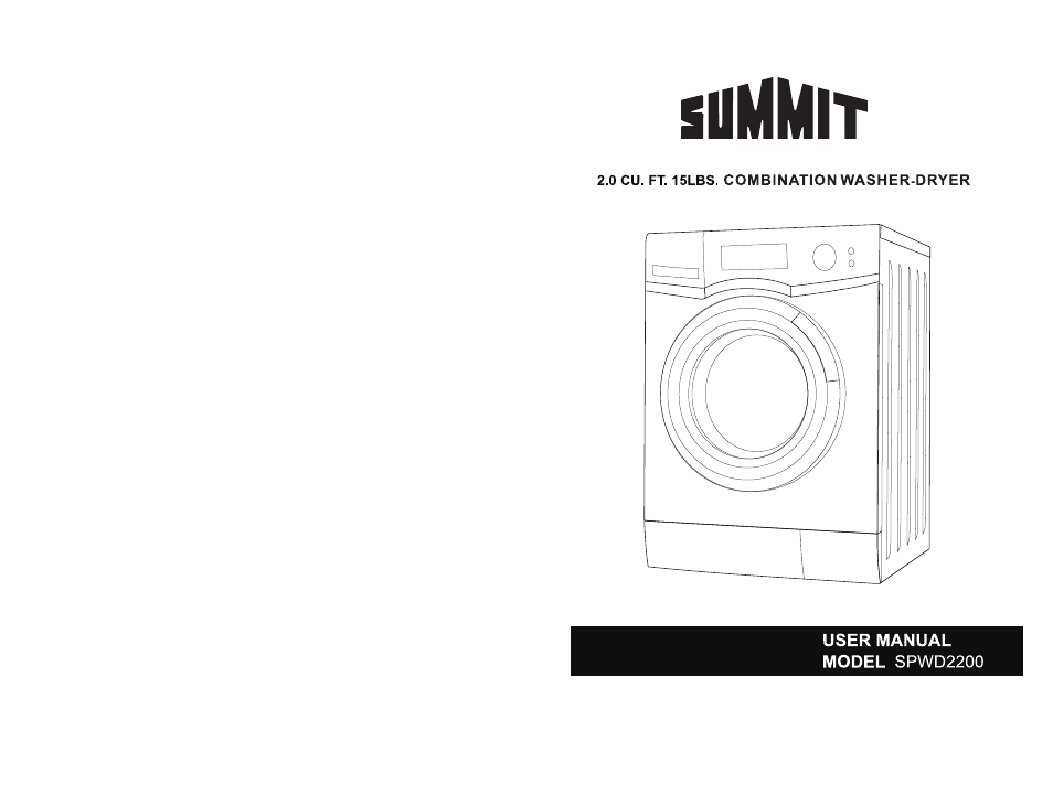 Summit SPWD2200 User Manual | 15 pages