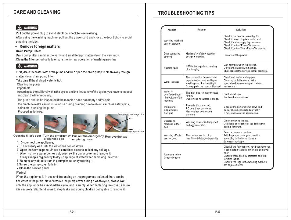 页 13, Care and cleaning | Summit SPWD2200 User Manual | Page 13 / 15