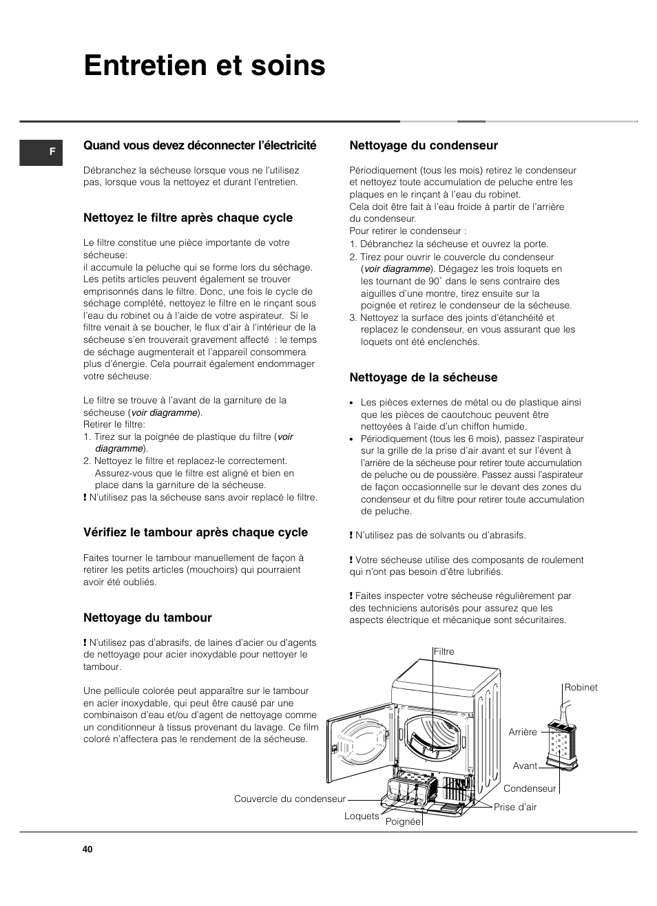 Entretien et soins | Summit TCL73XNAADA User Manual | Page 40 / 44