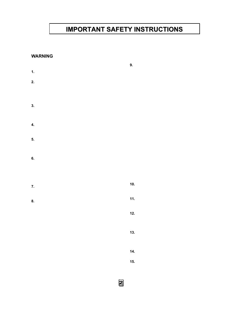 Important safety instructions, Save these instructions | Summit SCM1000SS User Manual | Page 3 / 14