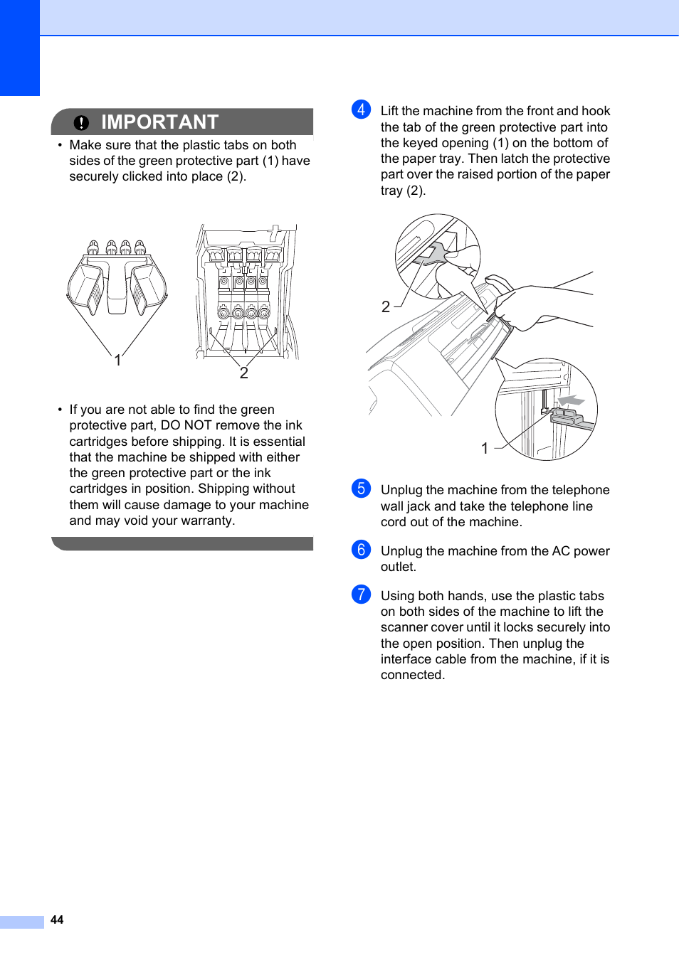 Important | Brother MFC J415W User Manual | Page 50 / 59